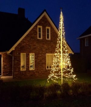 Kerst vlaggenmast verlichting 4 meter warm wit en multi color, timer functie en 8 lichteffecten 640 LED - Luksus 7 fairybell goedkoopste online